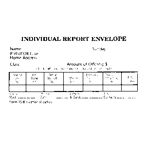 INDIVIDUAL REPORT ENVELOPE