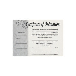 Certificate of Ordination for Minister (billfold size)