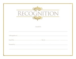 Recognition Certificate (Gold Foil)