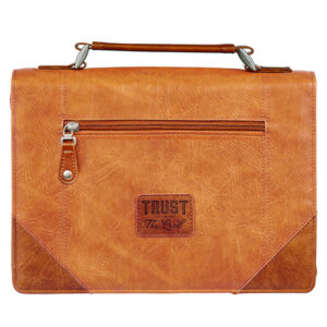 Bible Cover, Trust in the Lord, Tan and Honey Brown, Large