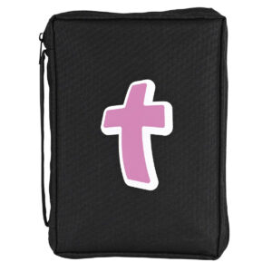 BIBLE COVER PINK CROSSES MEDIUM