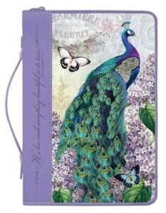 BIBLE COVER COLORFUL PEACOCK, MEDIUM