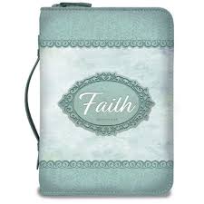 BIBLE COVER PALE TEAL FAITH MEDIUM
