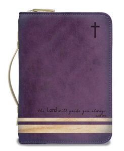 BIBLE COVER PURPLE W/CREAM MED