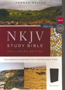NKJV, Comfort Print Full Color Study Bible, Imitation Leather, Black