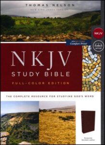 NKJV, Study Bible, Bonded Leather, Burgundy, Indexed