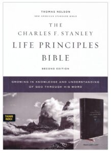 NASB,Charles F. Stanley Life Principles Bible, Second Edition, Leathersoft, Black, Indexed