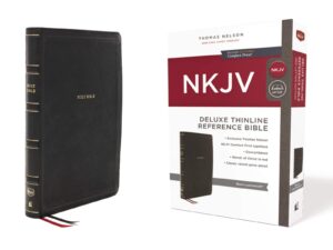NKJV, Deluxe Thinline Reference Bible, Leathersoft, Black
