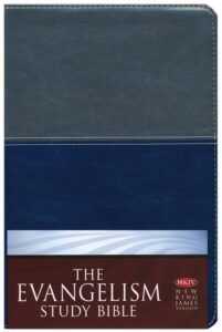 NKJV, The Evangelism Study Bible, Imitation Leather, Gray and Blue