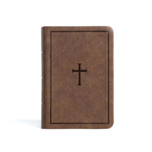 CSB, Compact Reference Bible with Cross, Imitation Leather, Brown, Large Print