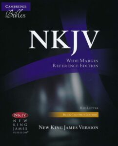 NKJV, Wide Margin Reference bible, Calf Split Leather, Black