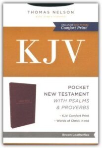 KJV, Pocket New Testament with Psalms and Proverbs, Imitation Leather, Brown