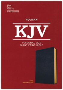KJV, Personal Size Bible, Genuine Leather, Black, Giant Print