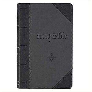 KJV, Holy Bible, Faux Leather,Two Toned Black and Dark Gray, Giant Print, Indexed