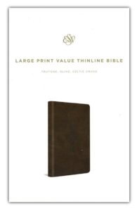 ESV, Vakue Thinline Bible, Imitation Leather, TruTone Olive, Celtic Design, Large Print
