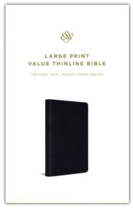 ESV, Value Thinline Bible, Imitation Leather, Navy with Mosaic Cross Design