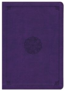 ESV, Large Print Bible, Soft Leather Look, Purple with Emblem Design