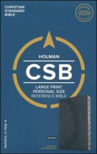 CSB, Personal Size Reference Bible, Leather Touch, Charcoal, Large Print, Indexed
