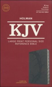 KJV, Personal Size Reference Bible, Leather Touch, Charcoal, Large Print