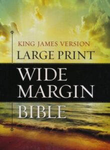 KJV, Wide Margin Bible, Bonded Leather, Black, Large Print