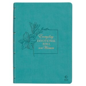 NLT, Devotional Bible for Women, Vegan Leather, Teal Debossed