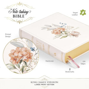 KJV, Notetaking Holy Bible, Vegan Leather, Hardcover, Blush Bouquet, Large Print