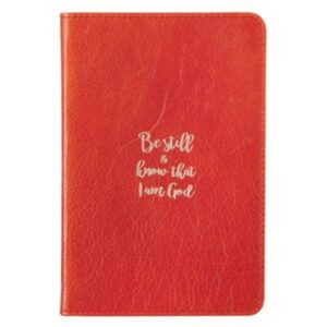 Be Still and Know That I Am God, Journal, Genuine Leather, Orange