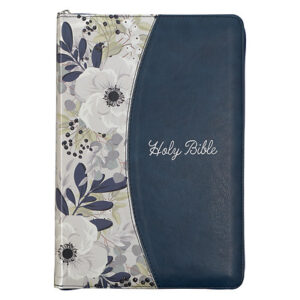 KJV, Thinline Bible, Floral, Faux Leather, Zippered