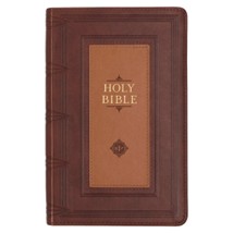 KJV, Holy Bible, Imitation Leather, Saddle tan, Red Letter , Giant Print