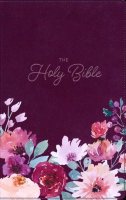 KJV, Holy Bible, Imitation Leather, Purple Floral, Giant Print - Image 2