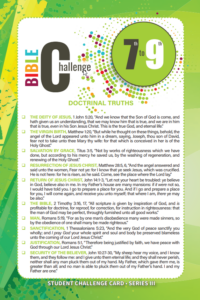 Bible Challenge 7th-9th Grade STUDENT CHALLENGE CARD, Series III