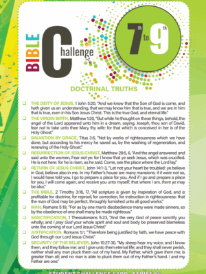 Bible Challenge 7th-9th Grade STUDENT CHALLENGE CARD, Series III