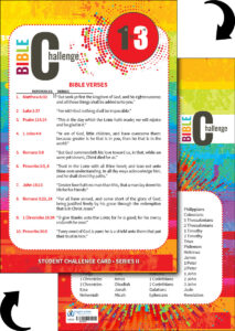 BIBLE CHALLENGE 1st—3rd GRADE CHALLENGE CARDS, SERIES II