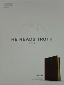 CSB, He Reads Truth Bible, Brown Genuine Leather (Indexed)