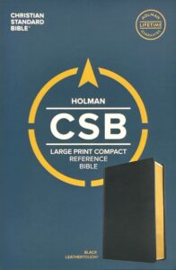 CSB, Large Print Compact Reference Bible, Black LeatherTouch