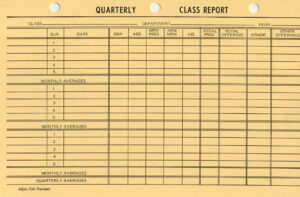 QUARTERLY CLASS REPORT (pkg of 50)