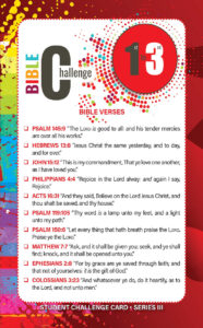 Bible Challenge 1st-3rd Grade STUDENT CHALLENGE CARD, Series III