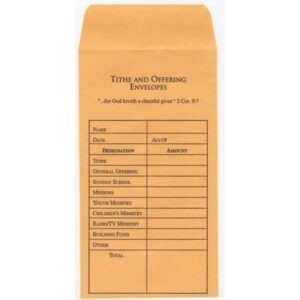Tithe and Offering Envelope (Bill size)