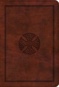 ESV, Compact Bible, Imitation Leather, Brown with Mosaic Cross, Large Print
